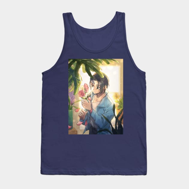 [JJK] Yuuta Flowershop AU Tank Top by limesicle